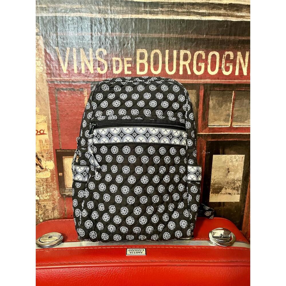 Stephanie Dawn Black and White Patterned Hiking Backpack